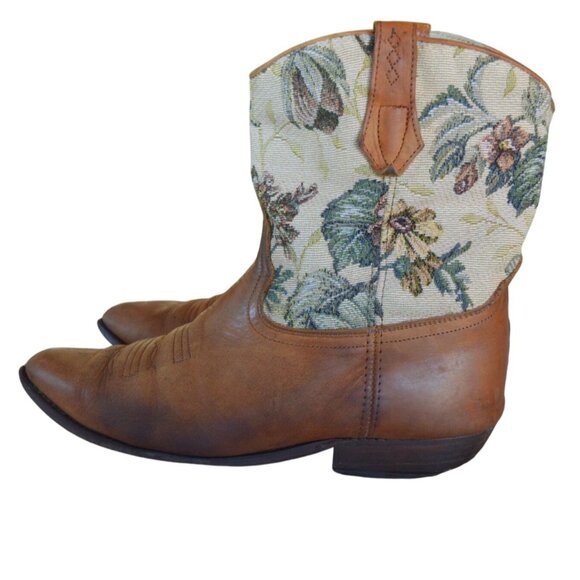 Seychelles Floral Tapestry Leather Point Toe Western Cowboy Boots Women's Size 9 - Picture 3 of 9